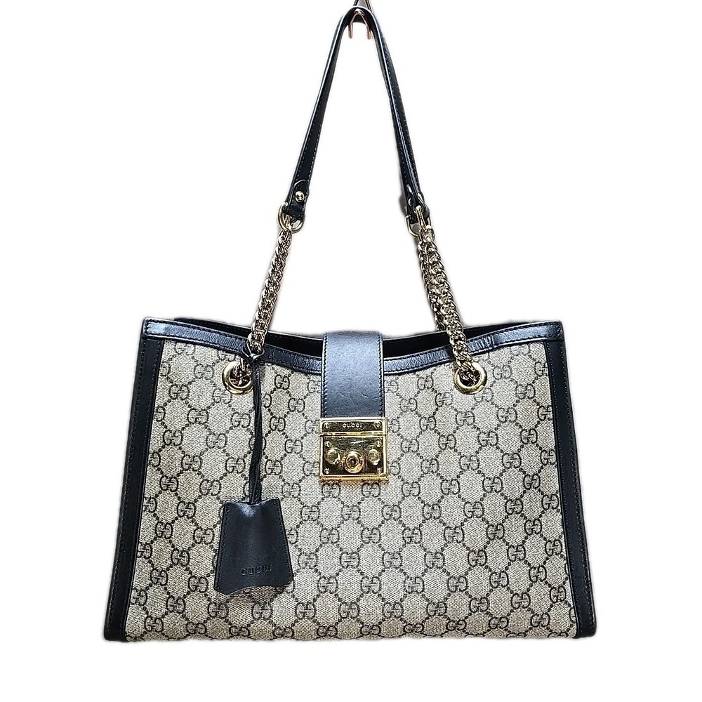 Gucci GG Supreme Canvas Padlock Large Shoulder Tote Bag w/ Original Packaging